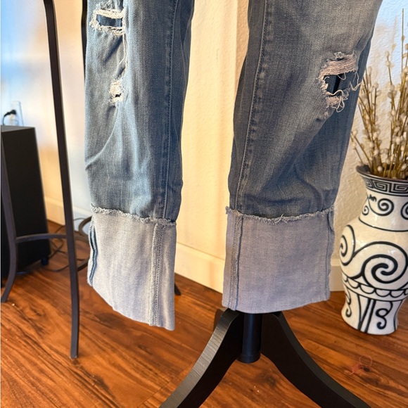New York & Company Light Wash Cuffed Ankle Jeans Distressed - Picture 7 of 9